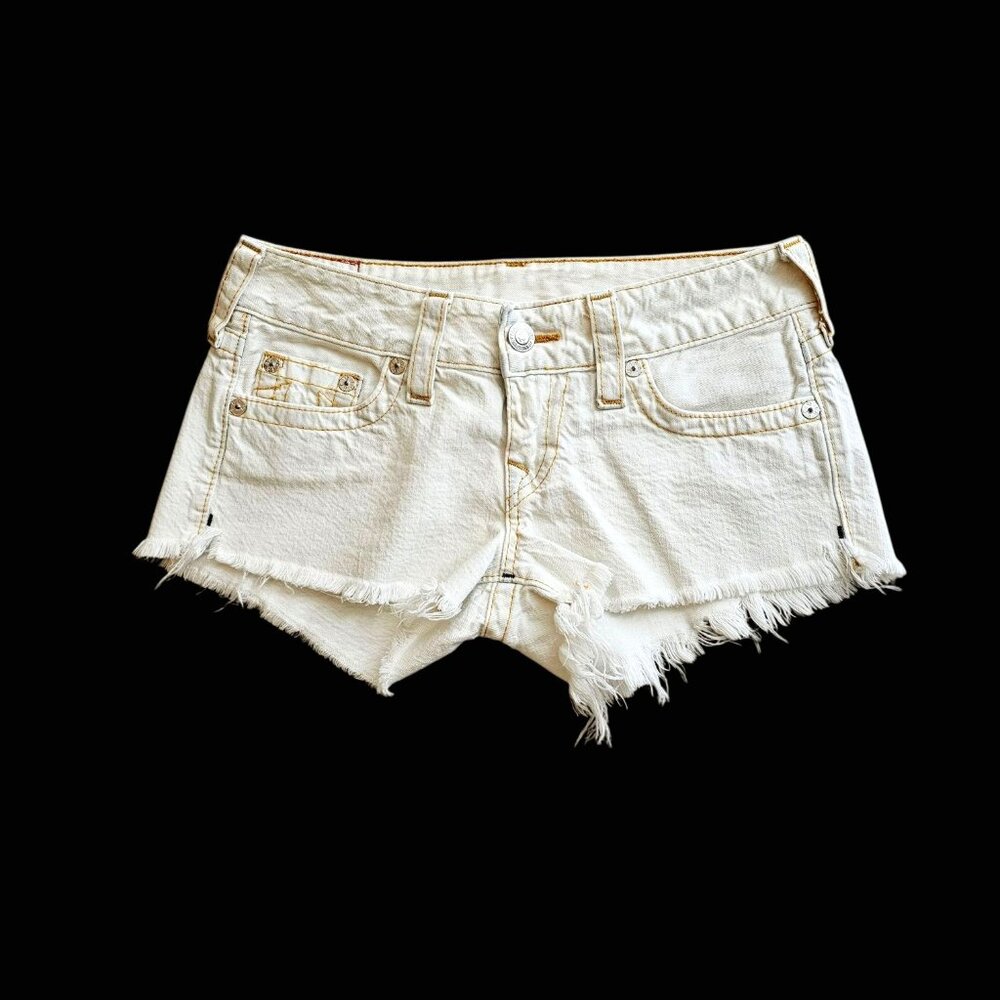 True Religion Womens/Girls Bobby Cut-Off Daisy Duke Cotton Denim Shorts Size 28